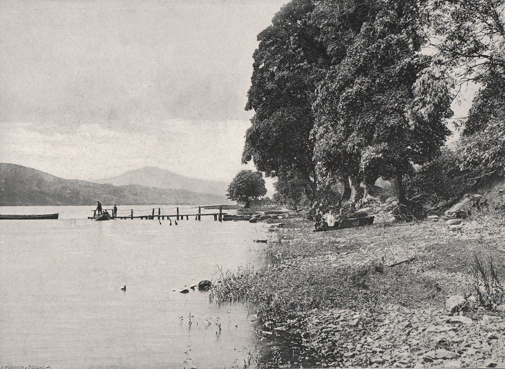 WALES. Bala Lake 1900 old antique vintage print picture